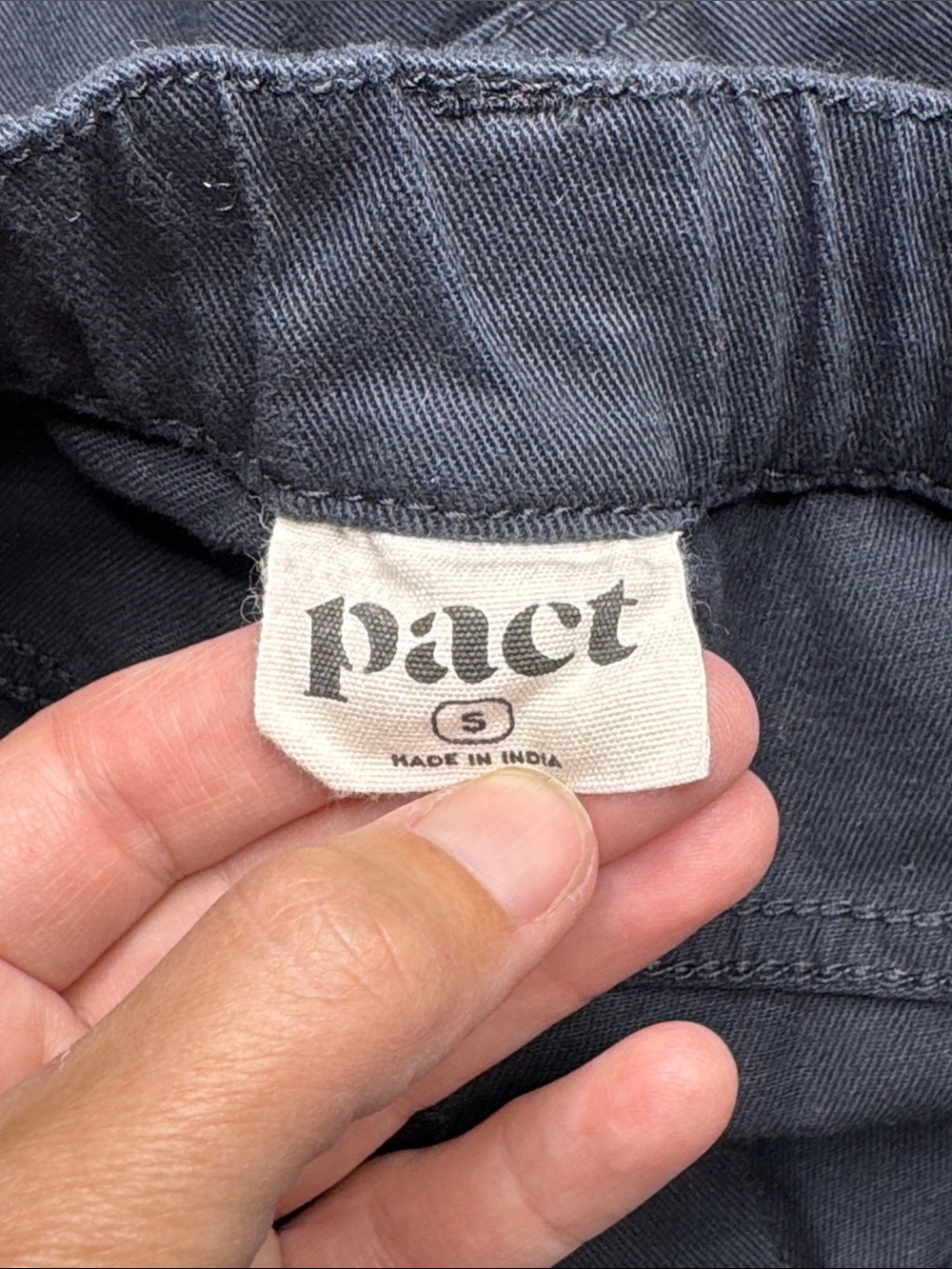 Pact Black Stretch Twill Wide Leg Organic Cotton Pants Size Small - Picture 6 of 8